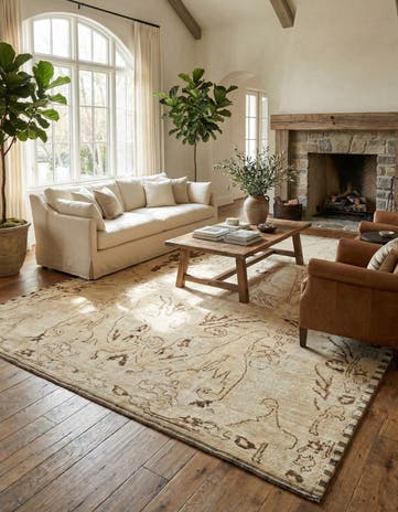 8' 2 x 10' 6 Hand Knotted Oushak Wool Rug
