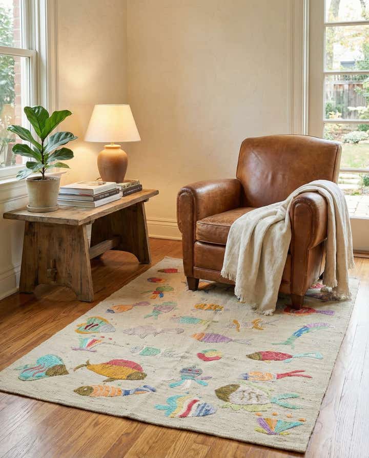 3' 2 x 4' 8 Hand Woven Kilim Suzani Wool Rug