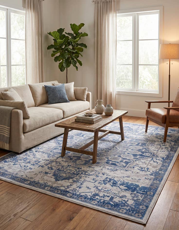 Detail image of 7' 10 x 10' Washable Francesca Rug