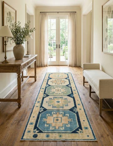 3' x 9' 11 Hand Knotted Oushak Wool Runner Rug