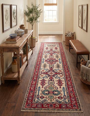 2' 9 x 9' 6 Hand Knotted Kazak Runner Rug