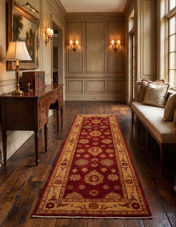 2' 7 x 7' 7 Hand Knotted Ziegler Runner Rug