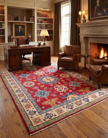 155cm x 215cm Hand Knotted Kazak Rug