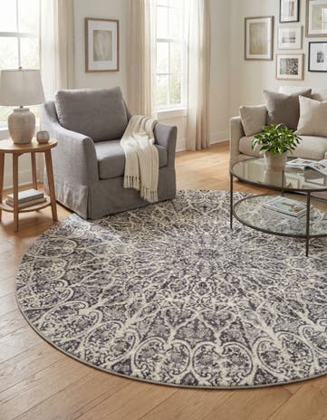 Dark Gray Monte Carlo Round Rug