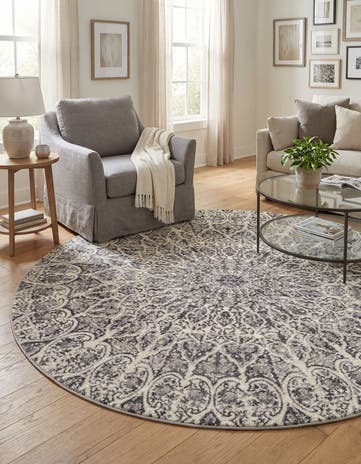 Dark Gray Monte Carlo Round Rug