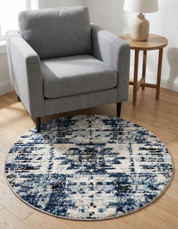 Blue Tucson Round Rug