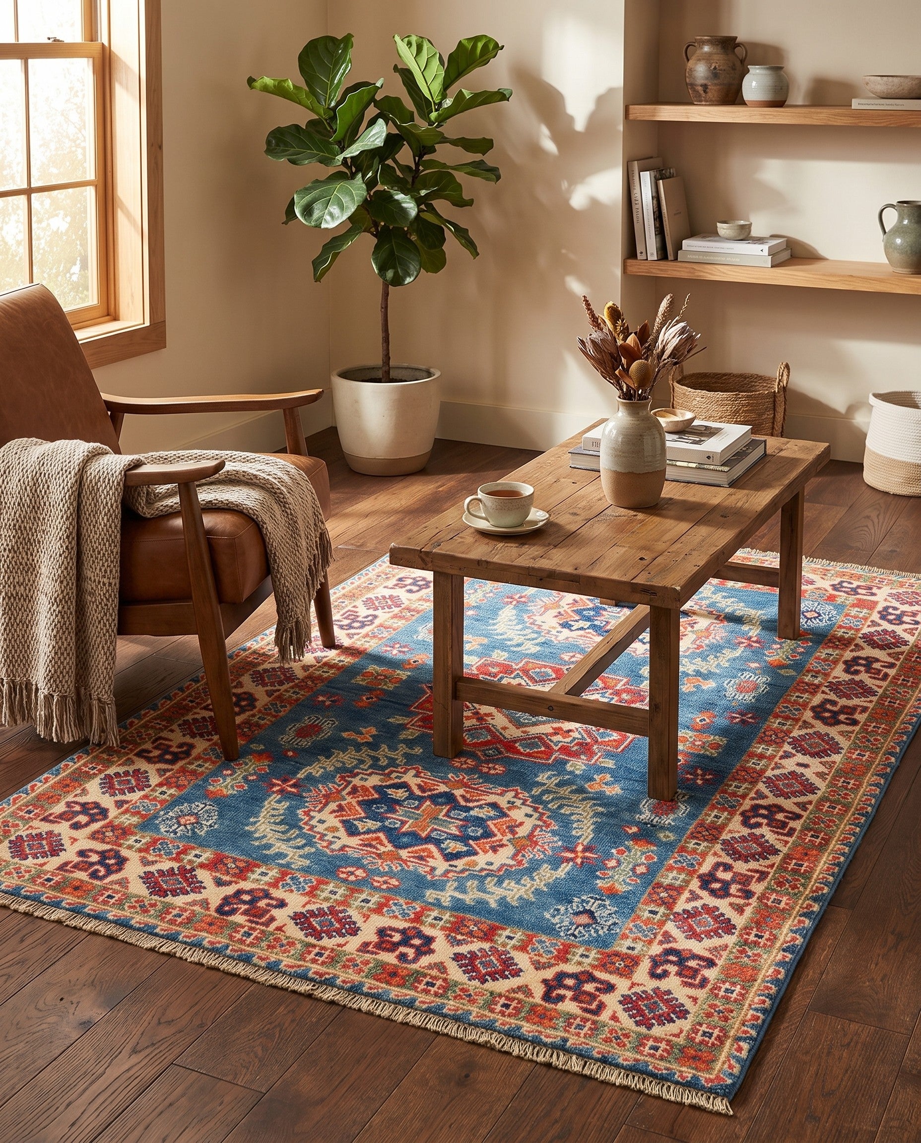 3' 6 x 4' 11 Hand Knotted Kazak Rug