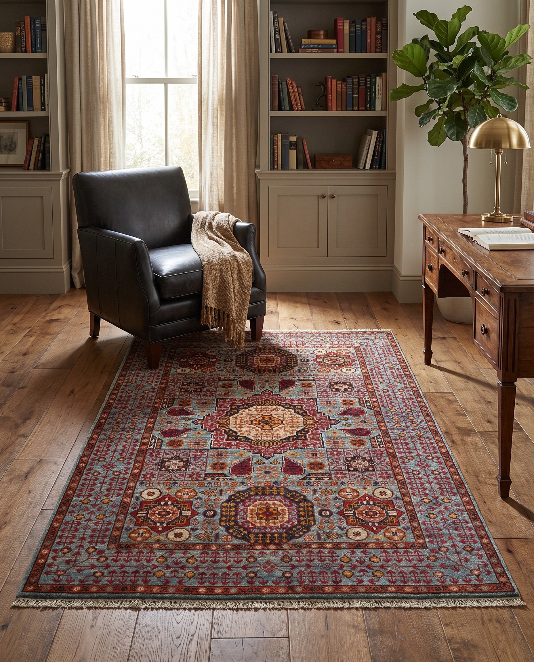 3' 7 x 5' Hand Knotted Mamluk Ziegler Rug