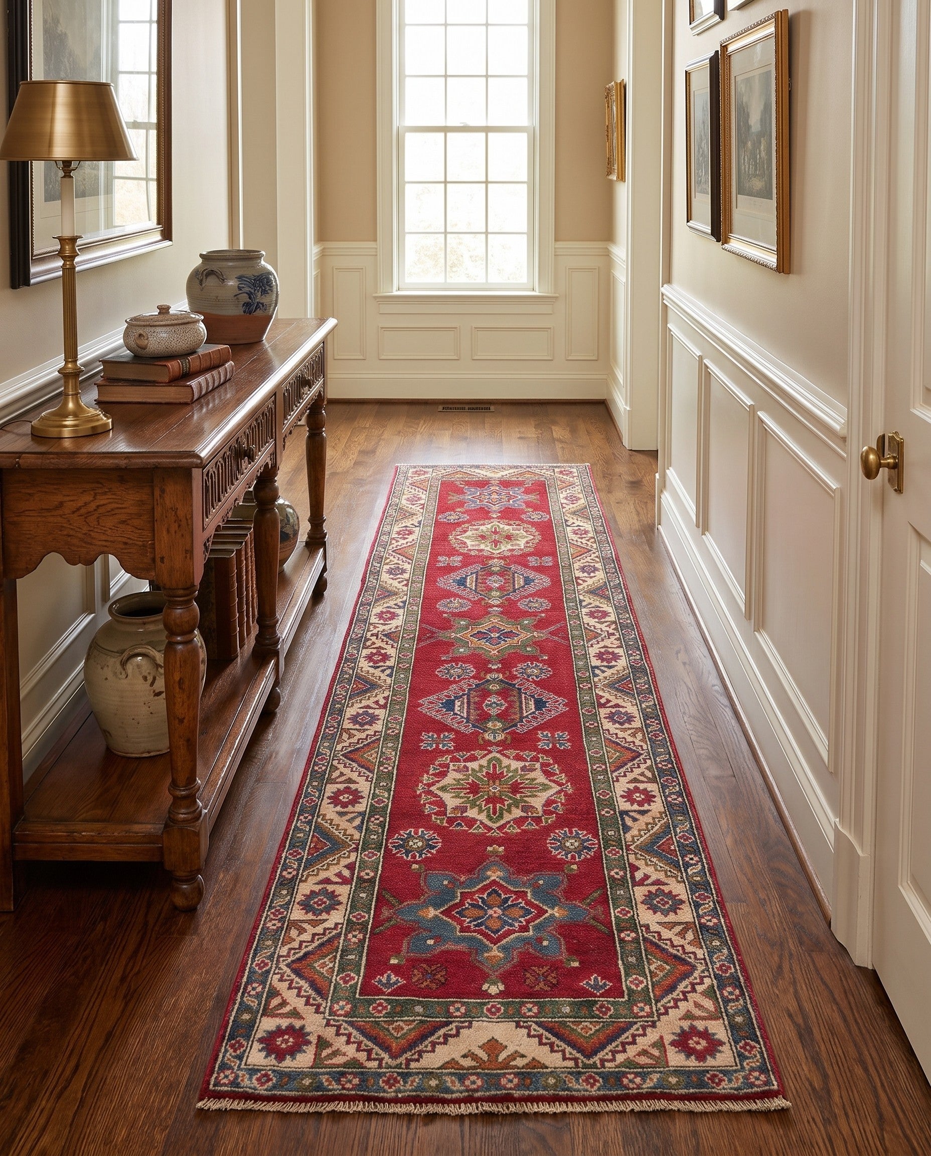 2' 9 x 9' 11 Hand Knotted Kazak Runner Rug