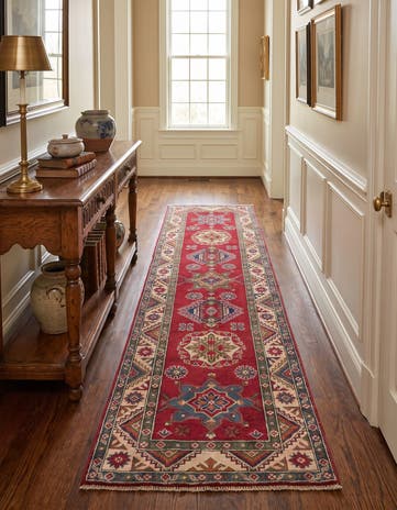 2' 9 x 9' 11 Hand Knotted Kazak Runner Rug