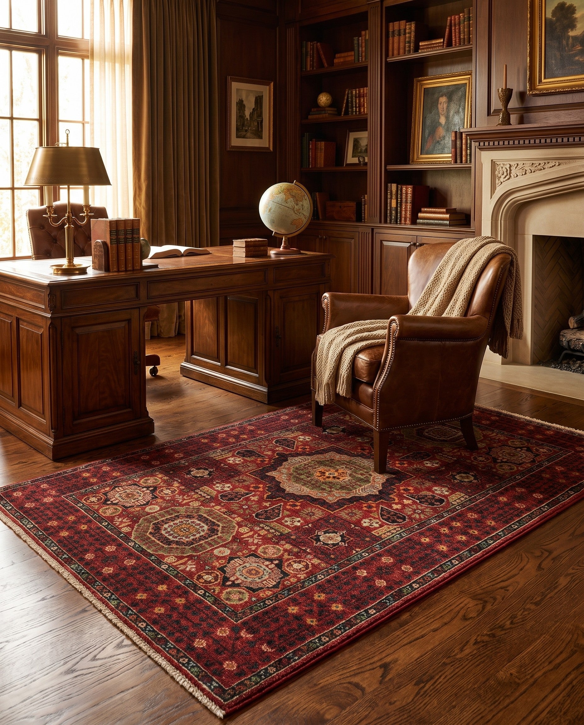 3' 5 x 4' 10 Hand Knotted Mamluk Ziegler Rug