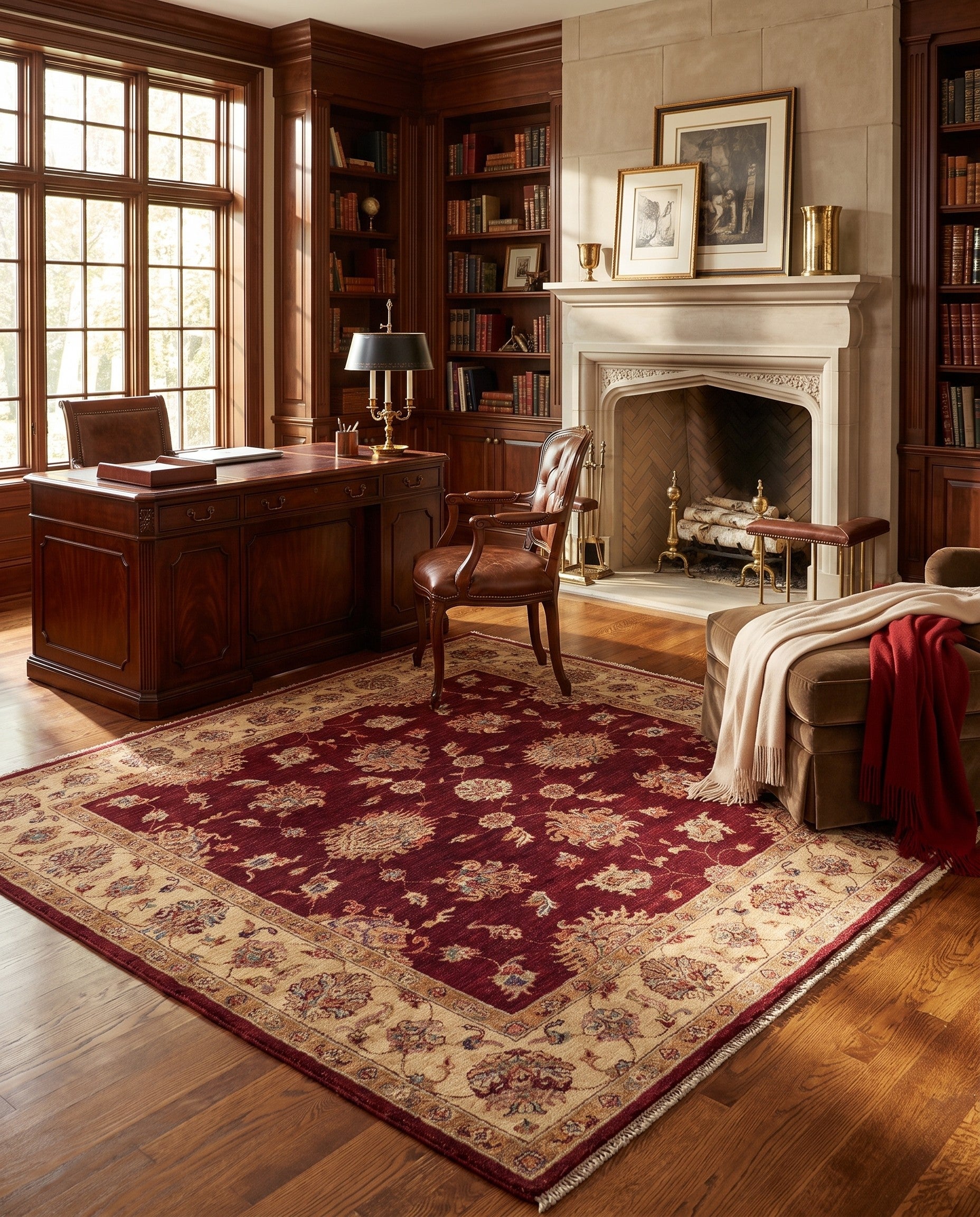 6' 7 x 6' 9 Hand Knotted Ziegler Square Rug