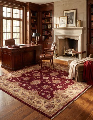 6' 7 x 6' 9 Hand Knotted Ziegler Square Rug