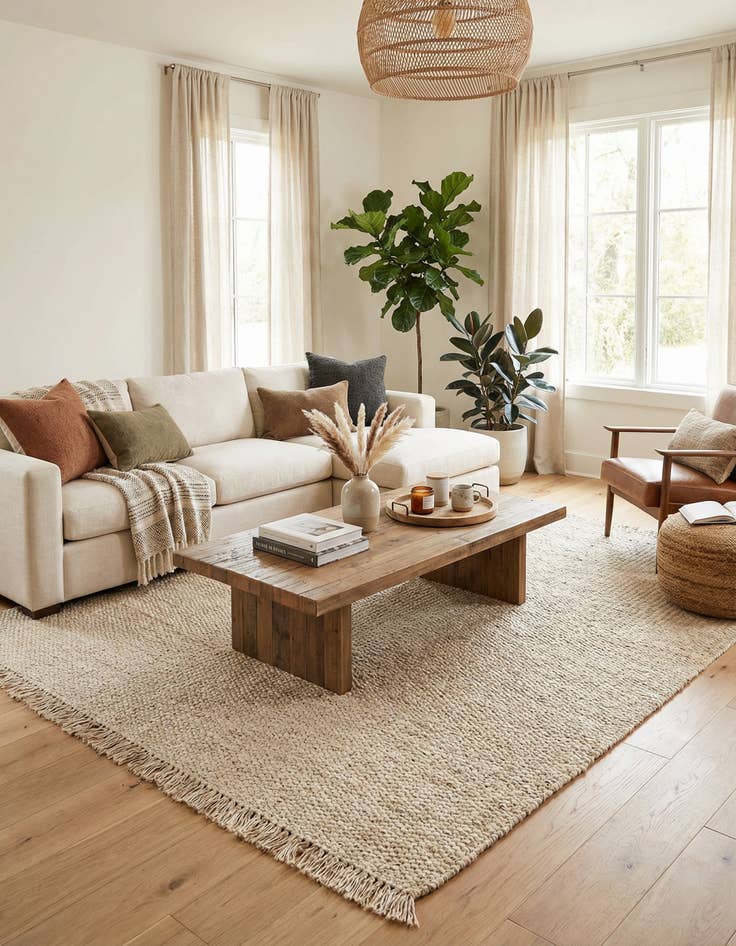 Detail image of 10' x 10'  Hand Woven Chunky Jute Square Rug