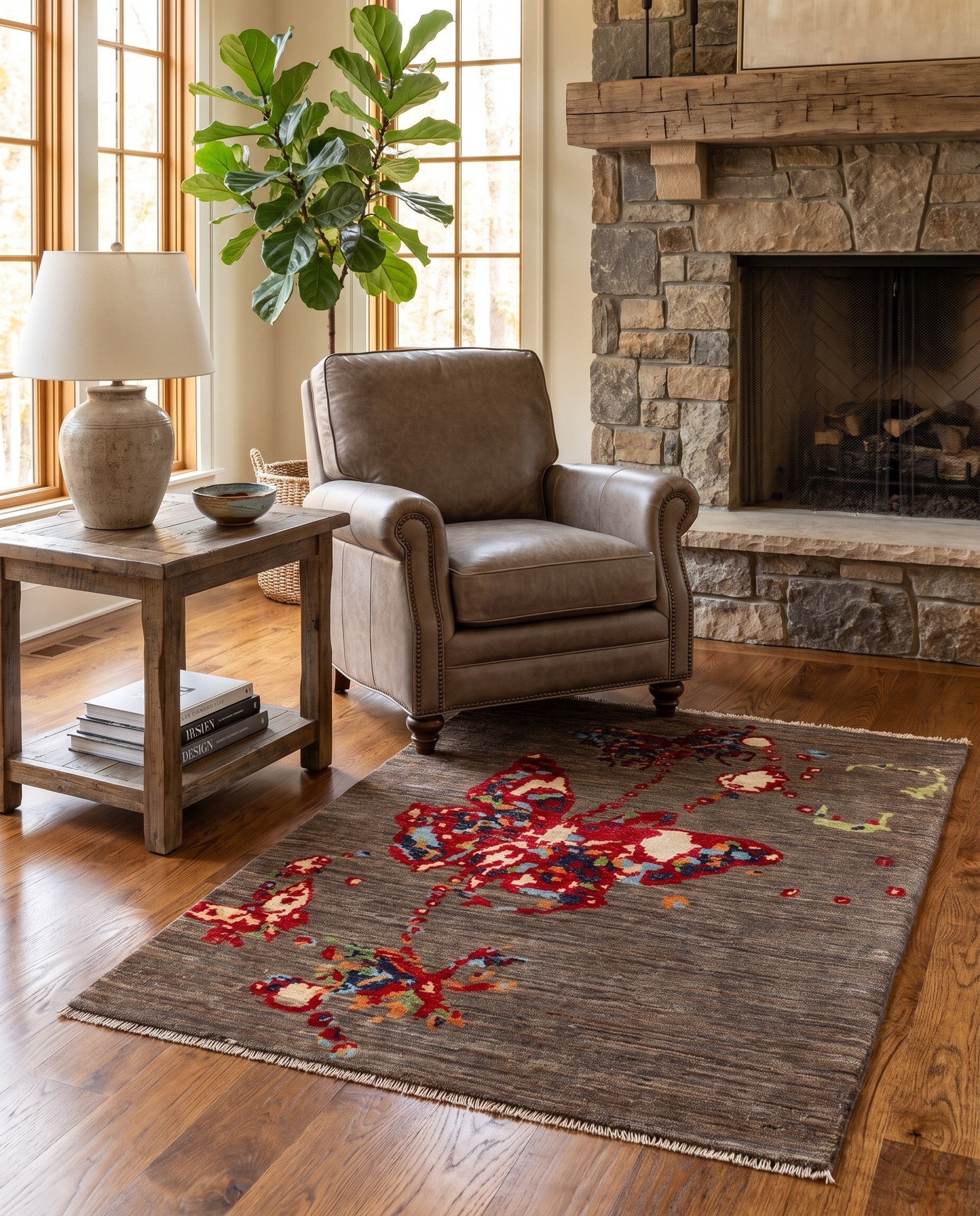 2' 8 x 4' 1 Hand Knotted Modern Ziegler Rug