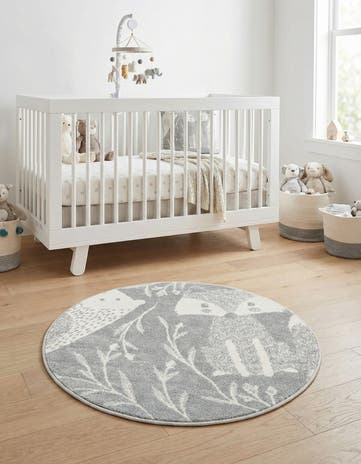 3' 3 x 3' 3 Animals Whimsy Kids Round Rug
