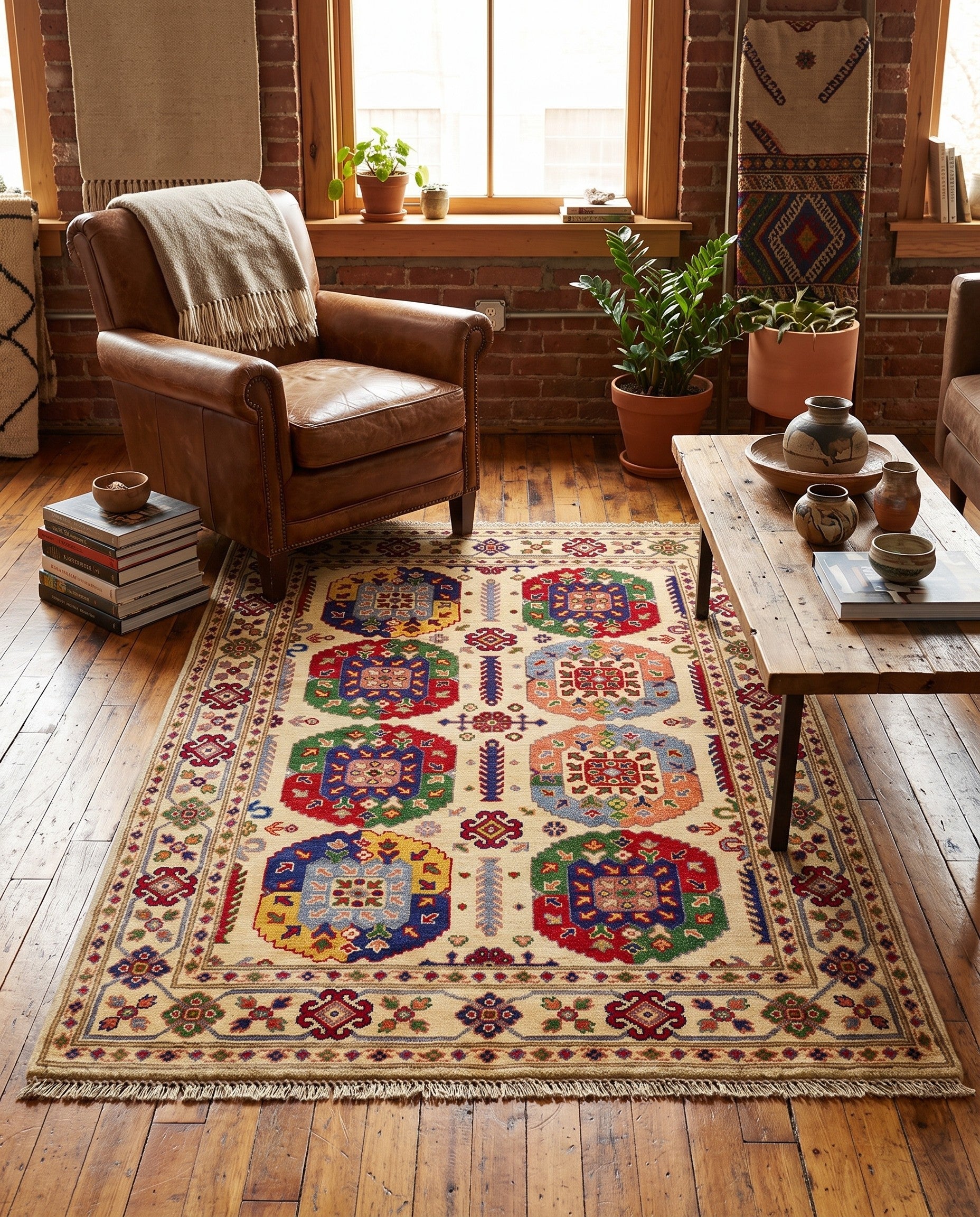 3' 10 x 5' 10 Hand Knotted Kazak Rug