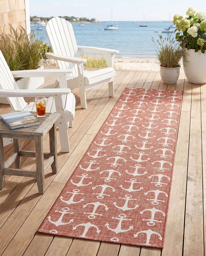 2' 7 x 12' Easy-Clean Coastal Indoor / Outdoor Runner Rug