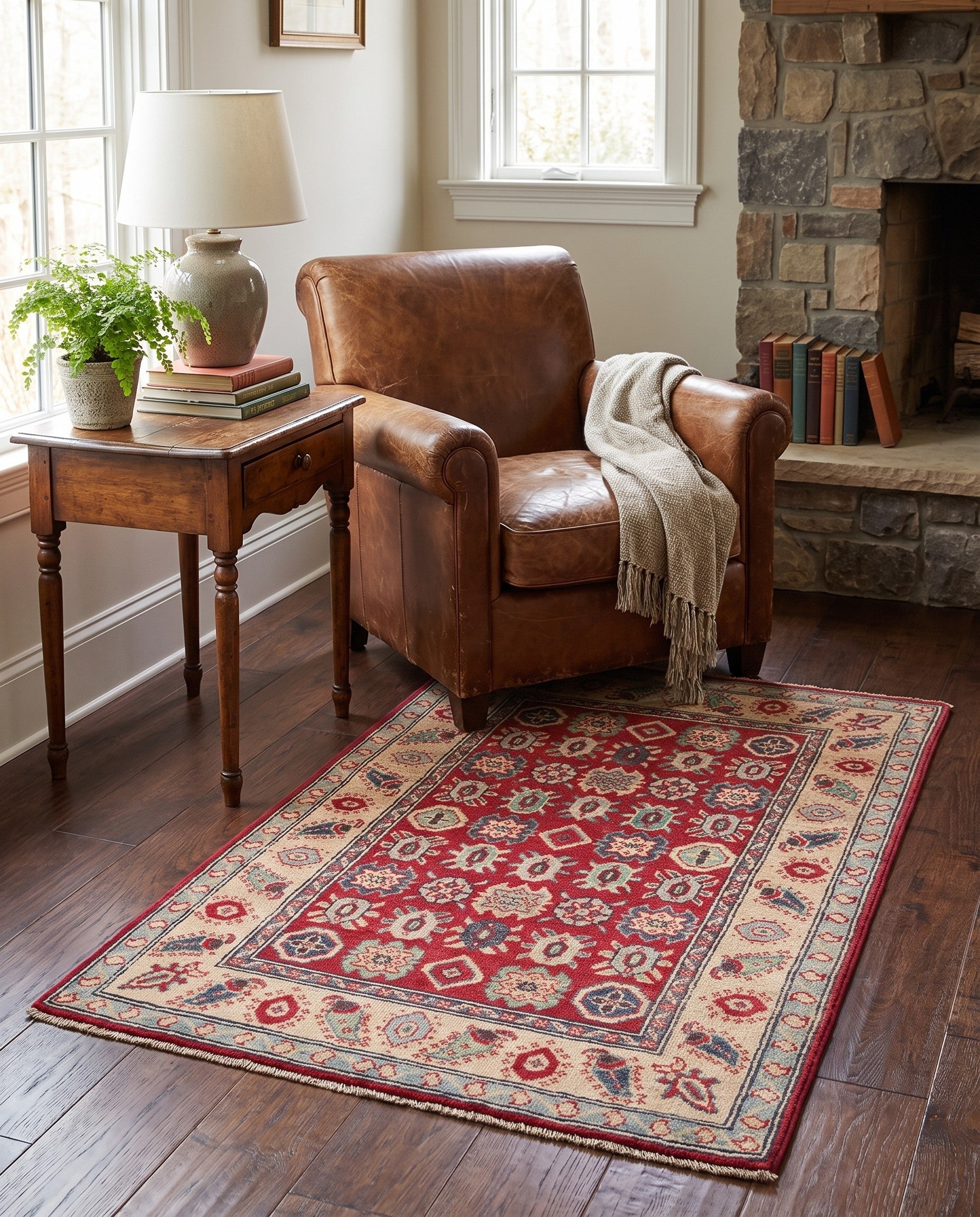 85cm x 125cm Hand Knotted Kazak Rug