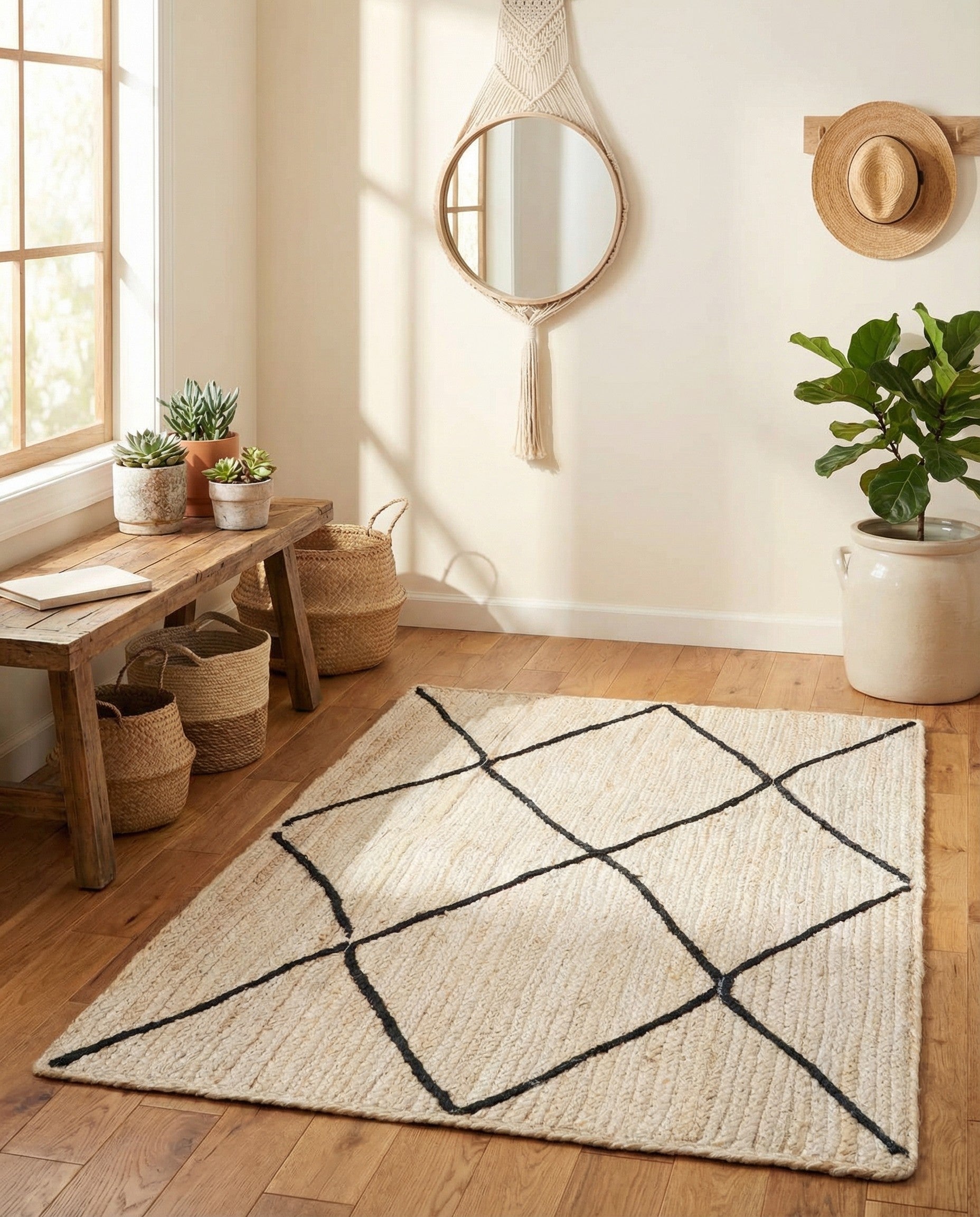 3' 3 x 5' 1 Handmade Braided Jute Rug