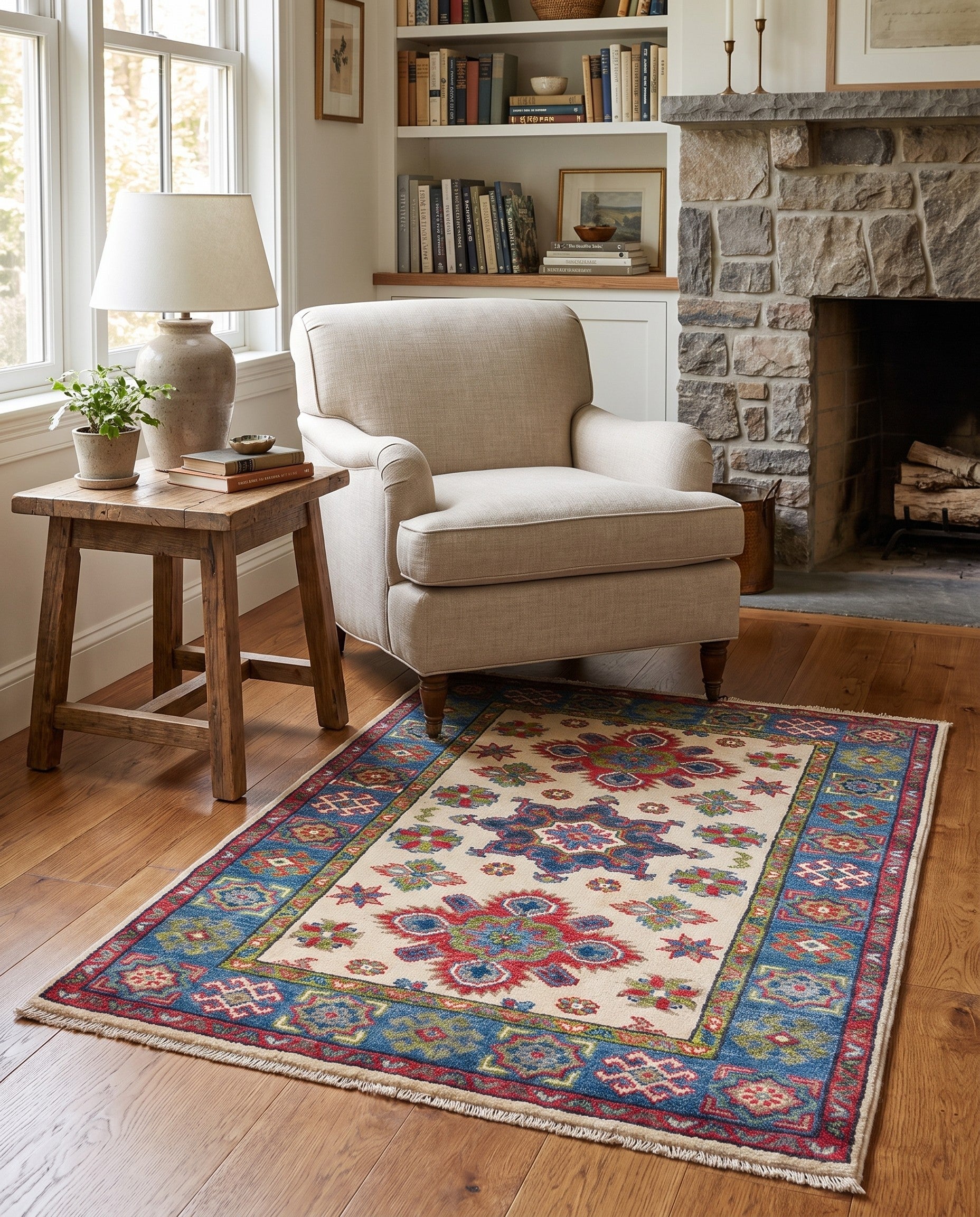 2' 9 x 4' Hand Knotted Kazak Rug