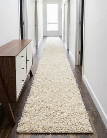 Ivory Everyday Shag Runner Rug