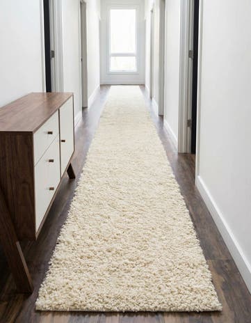 Ivory Everyday Shag Runner Rug