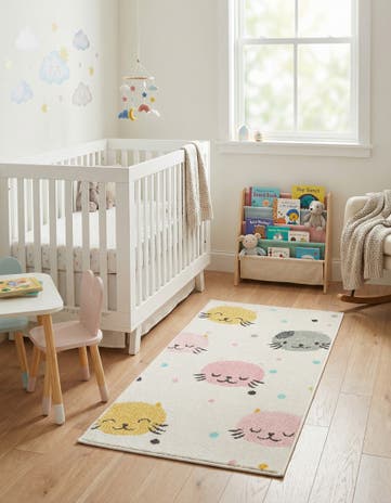 2' 2 x 4' Cats Whimsy Kids Runner Rug