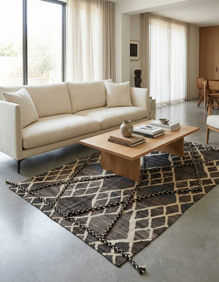 Detail image of 4' x 6' Hand Woven Kilim Modern Wool Rug