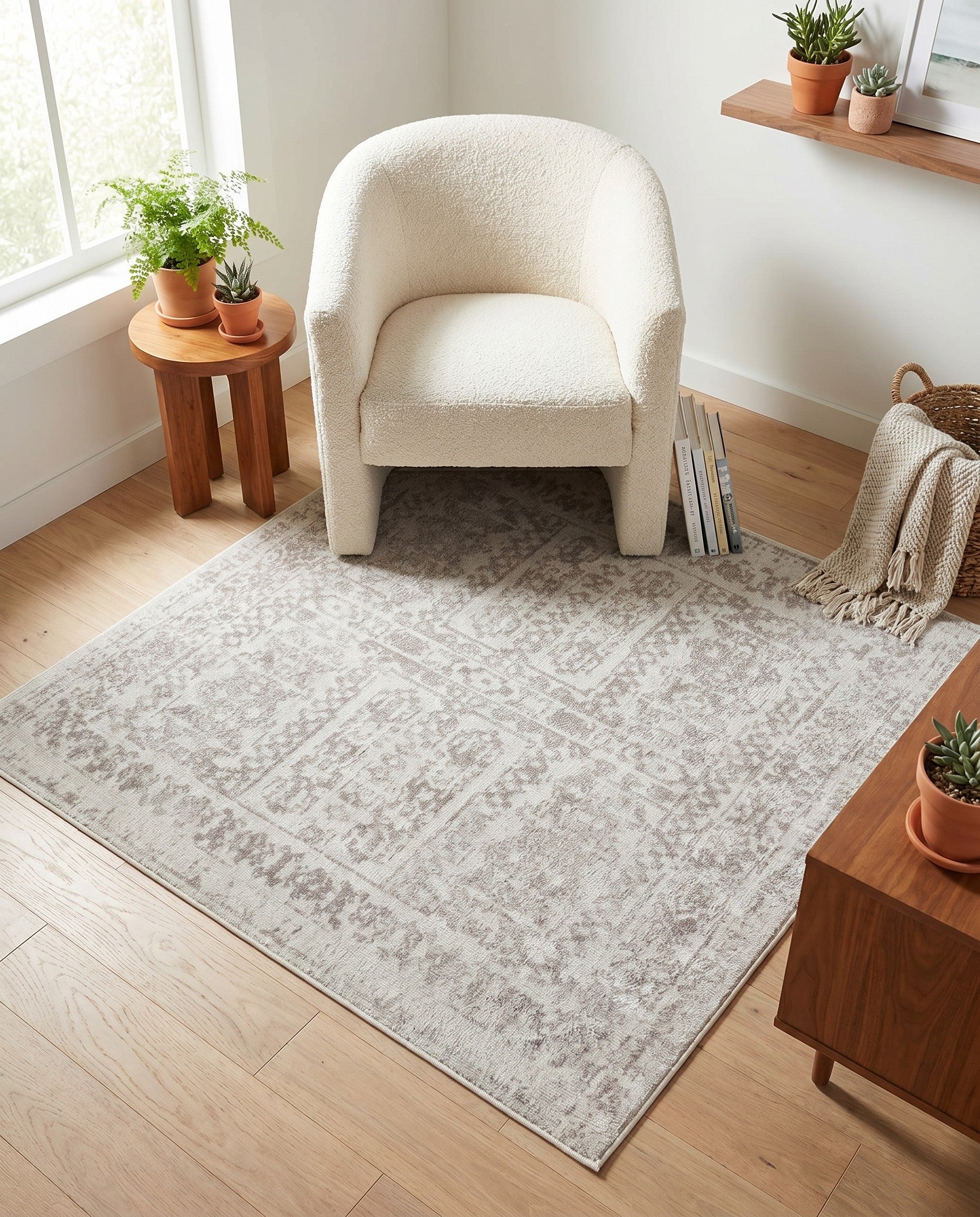 Cream Oxford Square Rug