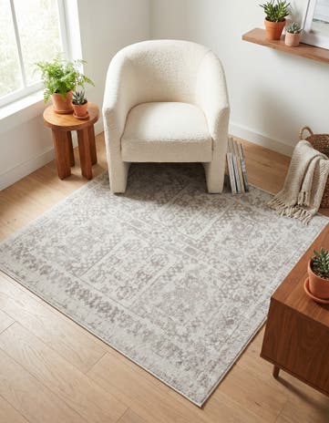 Cream Oxford Square Rug