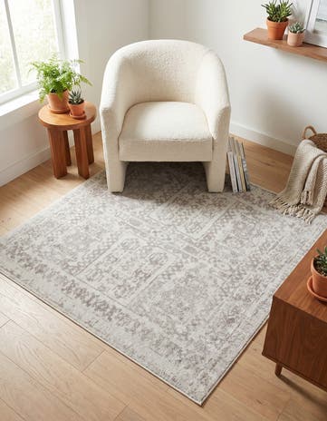 Cream Oxford Square Rug