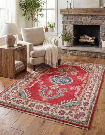 3' 3 x 4' 10 Hand Knotted Kazak Rug