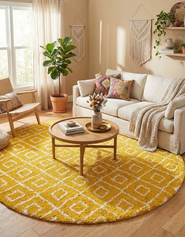 10' x 10' Lattice Shag Round Rug