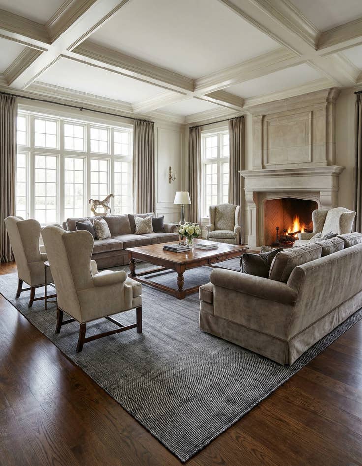 Detail image of 13' 1 x 18' 1  Hand Woven Jill Zarin English Manor Wool Rug