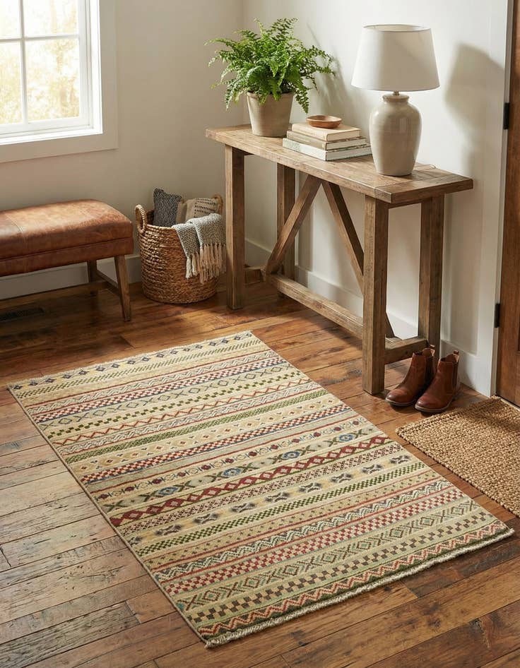 Detail image of 2' 9 x 4' Hand Knotted Modern Ziegler Oriental Rug