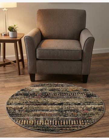 Blue Saturn Round Rug