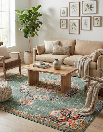 Green Carrington Square Rug
