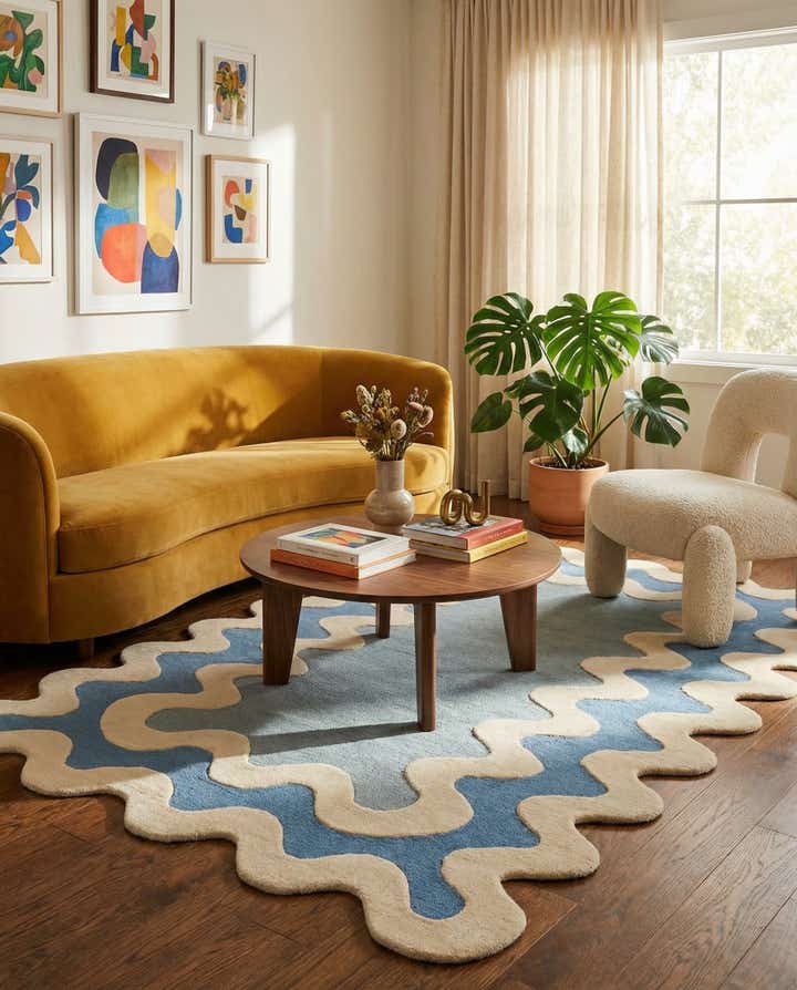 5' 1 x 8' Happy Rugs Wiggles Wool