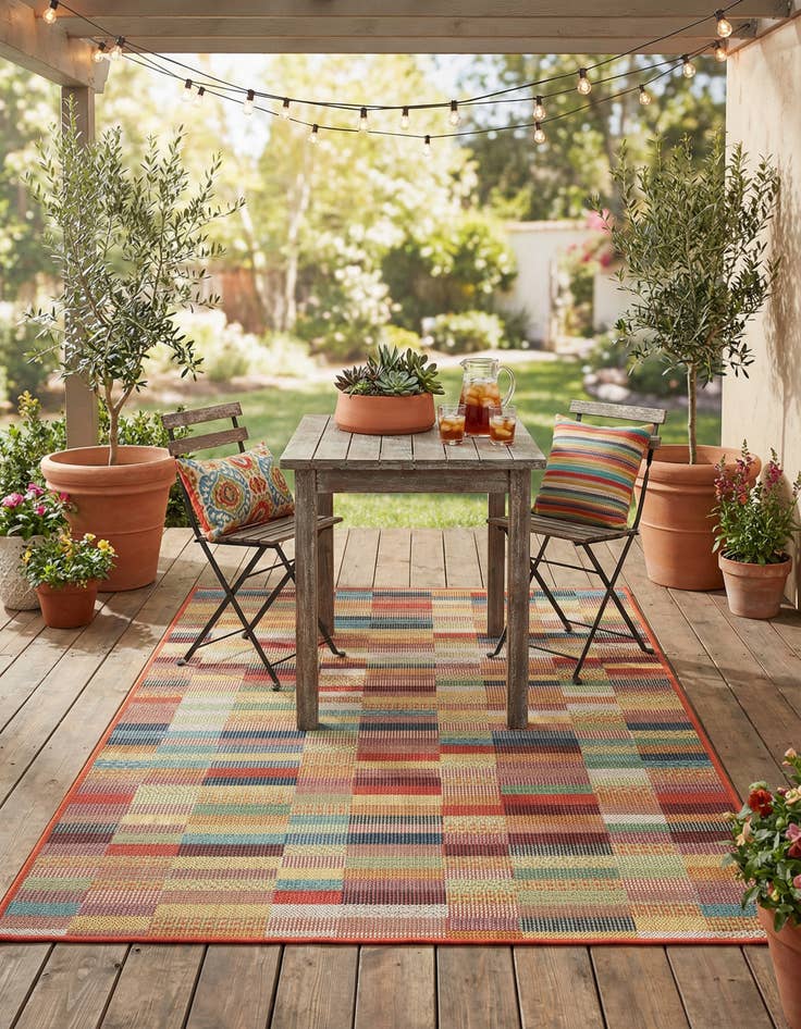 Detail image of 4' 1 x 6' 1 Washable Baja Indoor / Outdoor Rug