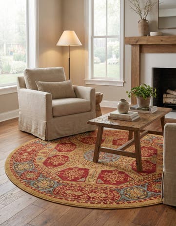 Red Mamluk Round Rug