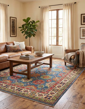 4' 11 x 6' 8 Hand Knotted Kazak Rug