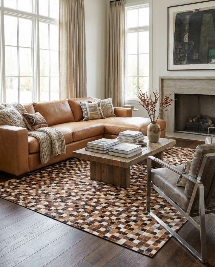 5' 9 x 8' 1 Cowhide Stocks Rug