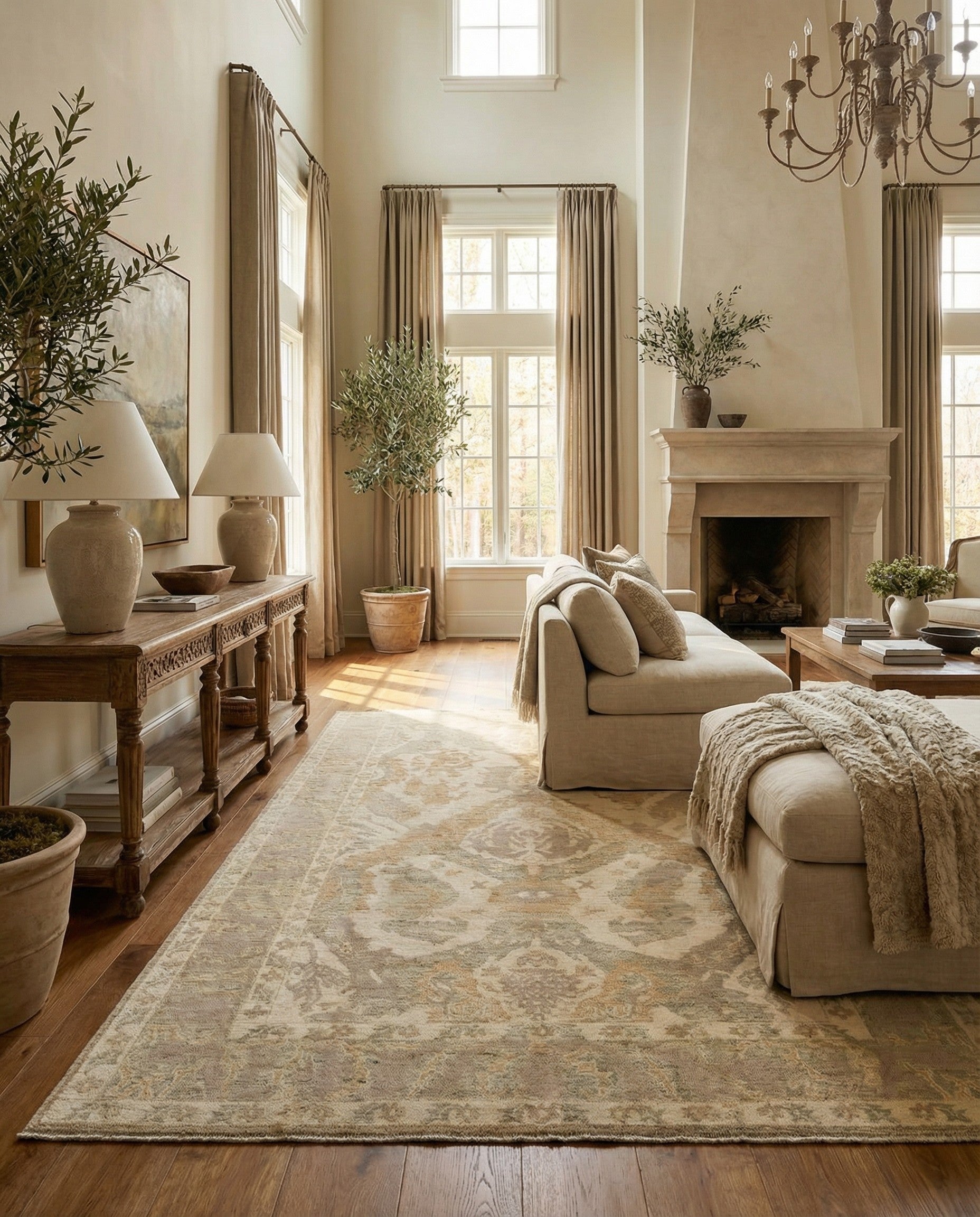 10' 2 x 14' 4 Hand Knotted Oushak Wool Rug