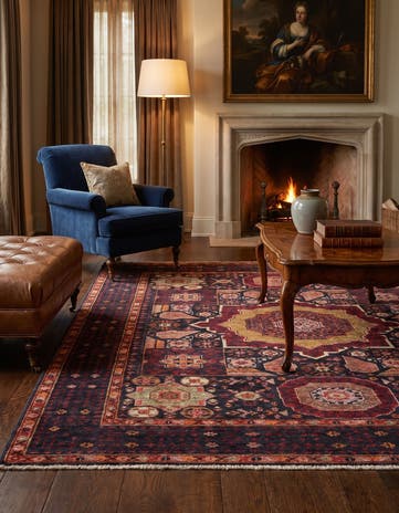 5' 1 x 6' 5 Hand Knotted Mamluk Ziegler Rug