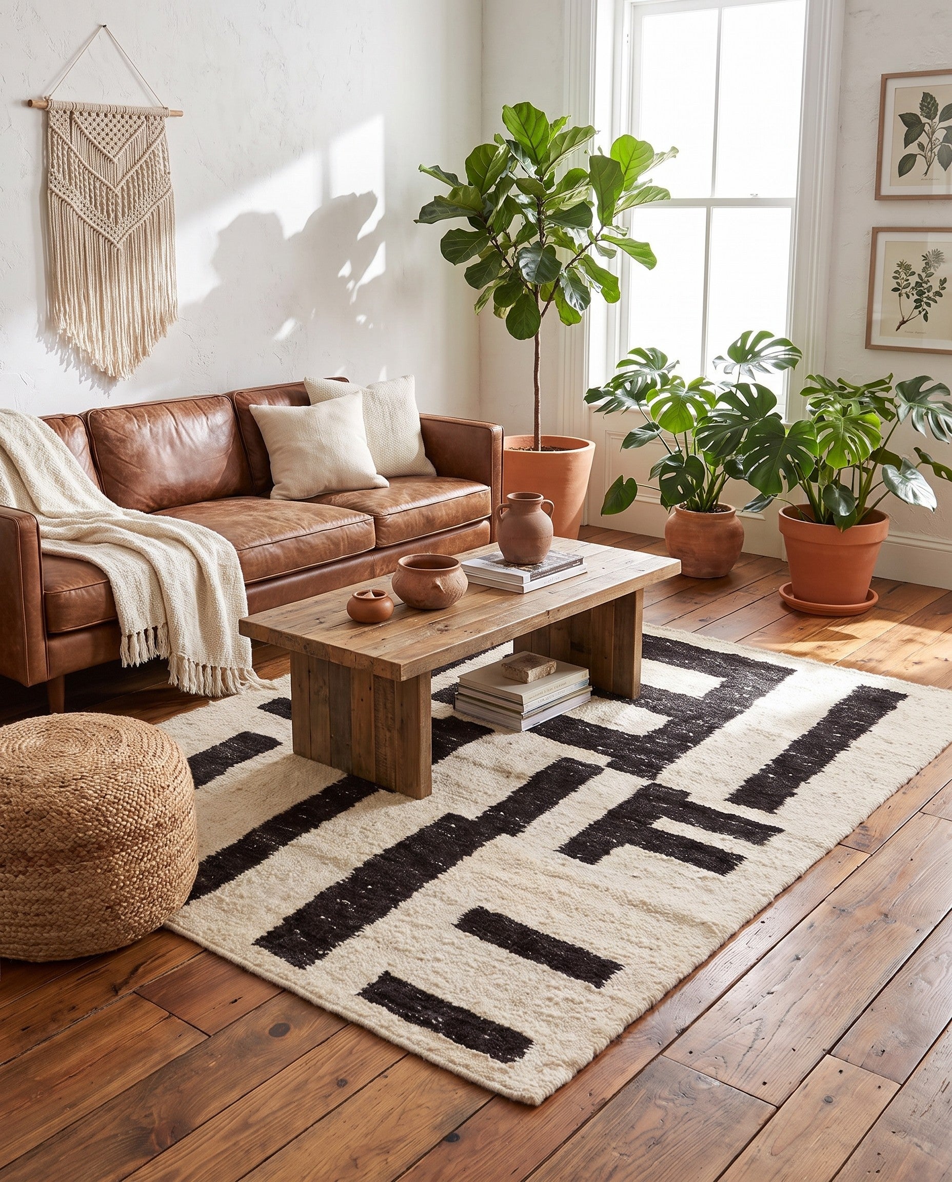 5' 3 x 6' 10 Hand Knotted Moroccan Wool Rug