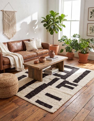 5' 3 x 6' 10 Hand Knotted Moroccan Wool Rug