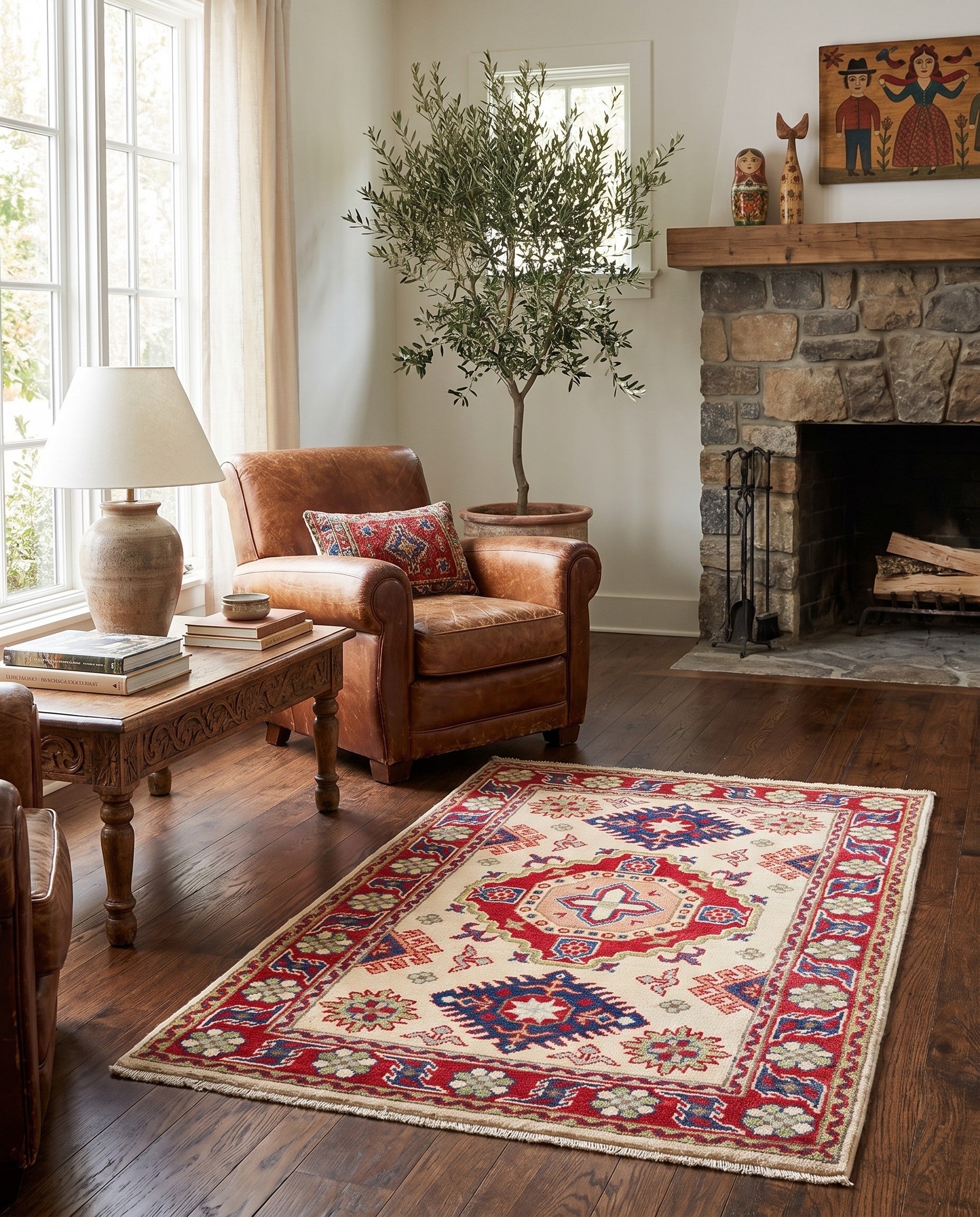 2' 7 x 4' 2 Hand Knotted Kazak Rug