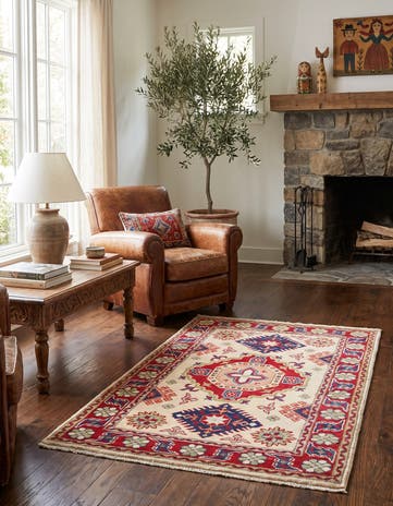 2' 7 x 4' 2 Hand Knotted Kazak Rug