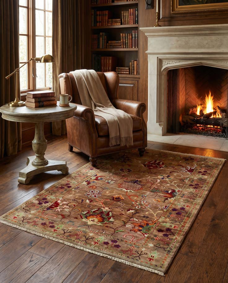 Detail image of 3' 3 x 4' 11 Hand Knotted Ariana Ziegler Rug